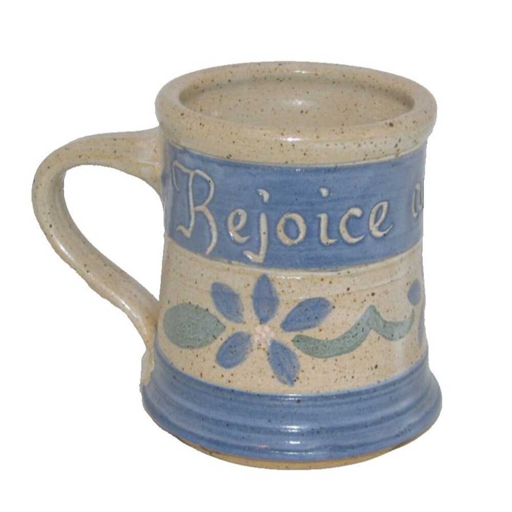 Rejoice and Be Glad Pottery Coffee Mug Cup Koinonia Pottery